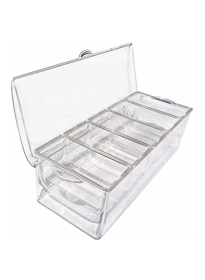 general Plastic Household Seasoning Box Salt Shaker Sugar Pot Party Picnic Fresh Ice Box Five Compartment Detachable Fruit Plate Seasoning Plate - Image 3