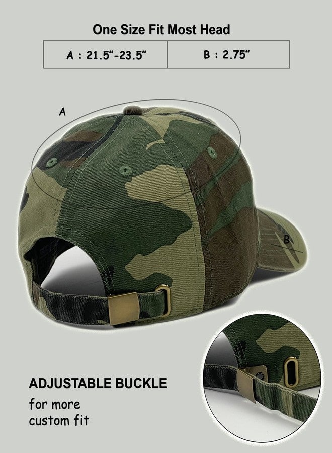 Utmost Unisex Classic Low Profile Cotton Baseball Cap Plain Blank Camoflauge Soft Unconstructed Adjustable Size Dad Hat, Camo Woodland, One size - Image 2