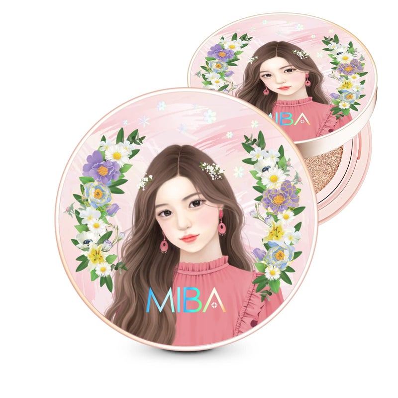 MIBA Ion Calcium Foundation Double Cushion RX 25 g / 0.88 oz Big Cushion SEASON 2 Long Lasting Effect for Dewy Skin. Skin moisturizing. Skin tightening relief. Fine coverage. Smooth adhesion (No 21) - Image 1