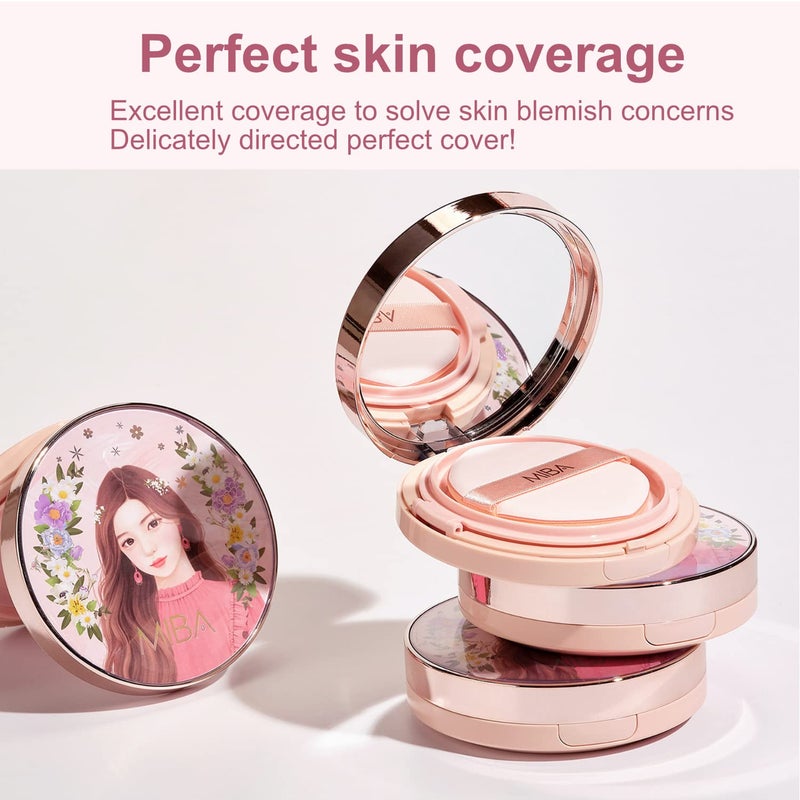 MIBA Ion Calcium Foundation Double Cushion RX 25 g / 0.88 oz Big Cushion SEASON 2 Long Lasting Effect for Dewy Skin. Skin moisturizing. Skin tightening relief. Fine coverage. Smooth adhesion (No 21) - Image 2