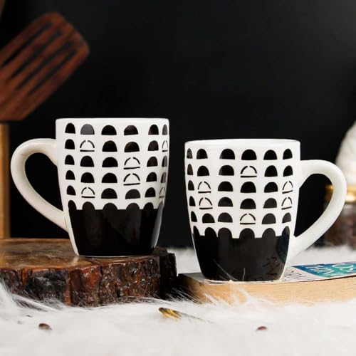 The Earth Store Black Dome Ceramic Coffee Mug Set of 2, 350 ML Microwave and Dishwasher Safe Tea/Milk Mug for Gift, Ideal for Home, Office, Gifting, and Daily Use - Image 4
