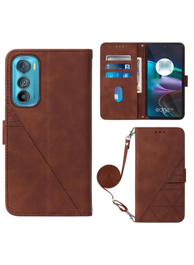 S-TOP Case For Motorola Edge 30 Crossbody 3D Embossed Flip Leather Phone Case - Image 1