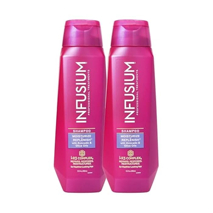 Infusium Repair and Replenish Nourishing Shampoo - Hydrating and Clarifying Shampoo for Build Up - Ceramides, Keratin, and Argan Oil - 2 pc