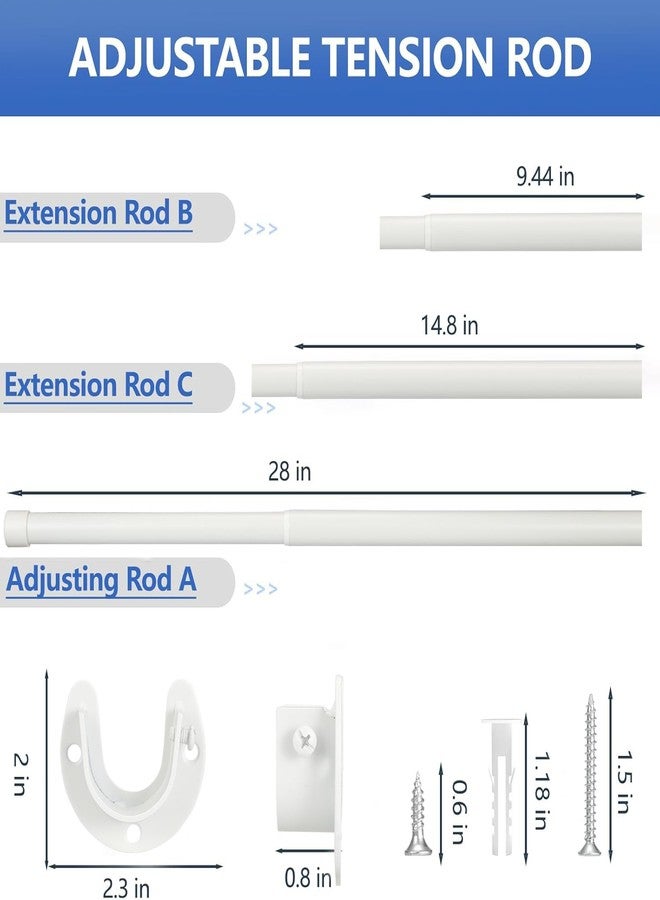 SUTINE Closet Rod, 17 to 53 Inch,Closet Rods for Hanging Clothes，white (17-53inch) - Image 5