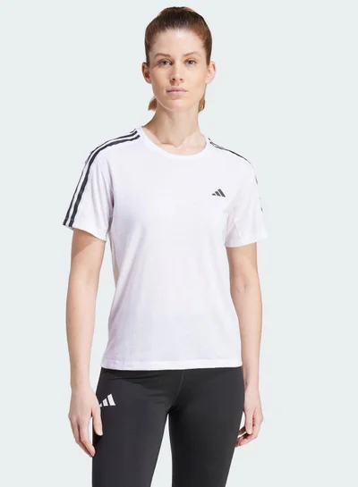 adidas تيشيرت جري أبيض للنساء