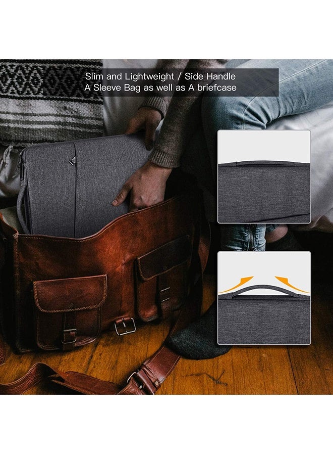 Wffo 13.3 inch Laptop Sleeve Bag Compatible with MacBook Air Mac Pro M1 Surface Lenovo Dell HP Computer Bag Accessories Polyester Case with Pocket - Dark Gray - Image 5