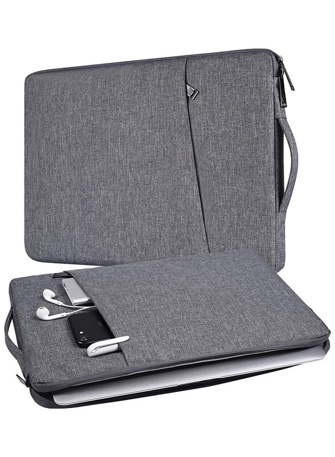 Wffo 13.3 inch Laptop Sleeve Bag Compatible with MacBook Air Mac Pro M1 Surface Lenovo Dell HP Computer Bag Accessories Polyester Case with Pocket - Dark Gray - Image 1