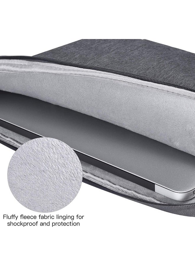 Wffo 13.3 inch Laptop Sleeve Bag Compatible with MacBook Air Mac Pro M1 Surface Lenovo Dell HP Computer Bag Accessories Polyester Case with Pocket - Dark Gray - Image 3