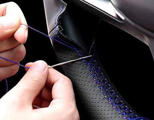 Kivnto Carbon Fiber Steering Wheel Cover for Toyota RAV4 SUV 2019-2025 / Avalon 2019-2022 / Toyota Camry 2018-2024 / Corolla 2020-2025 DIY Stitching 15 inches Black Leather Interior Accessories - Image 4