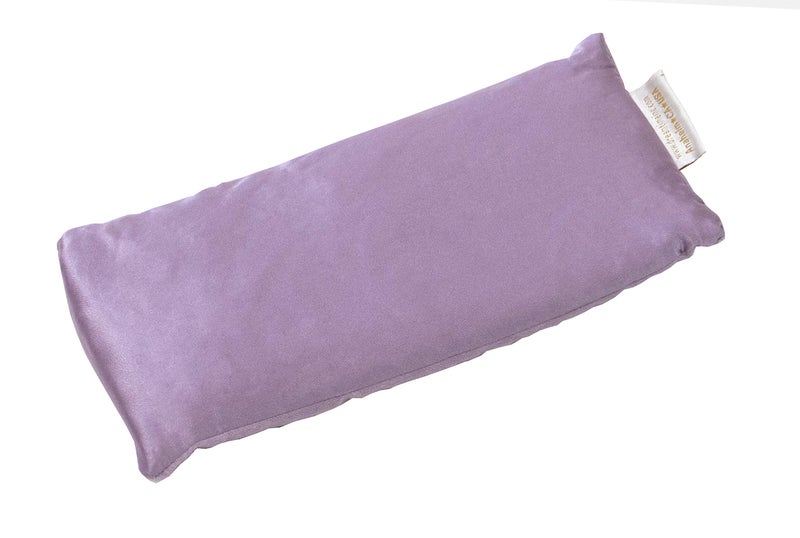 DreamTime Weighted Eye Pillow Flaxeed Filling with Lavender Aromatherapy Herbal Face and Sleep Mask Cold Therapy Soft Silky Spa Pillow for Relaxation and Meditation Purple