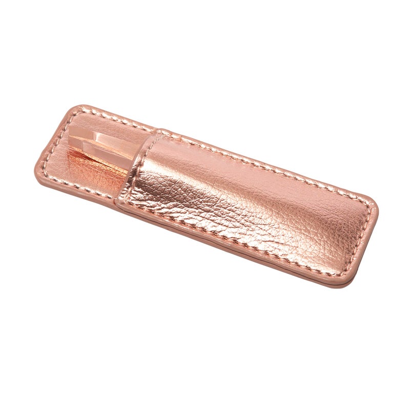 Tweezerman Rose Gold Mini Slant Tweezer with Case - Image 5