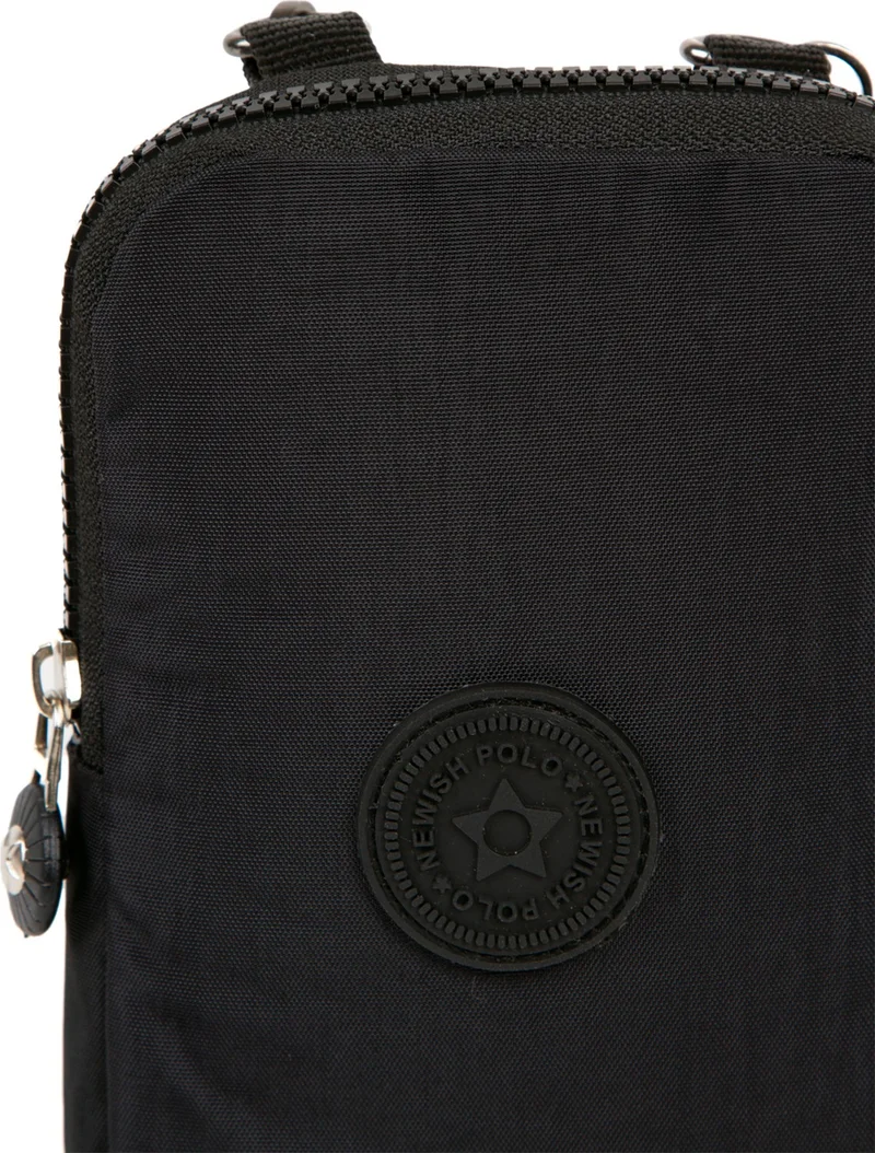 افكا Women's Black Waterproof Crinkle Mini Phone Wallet Strap Cross Shoulder Waist Bag