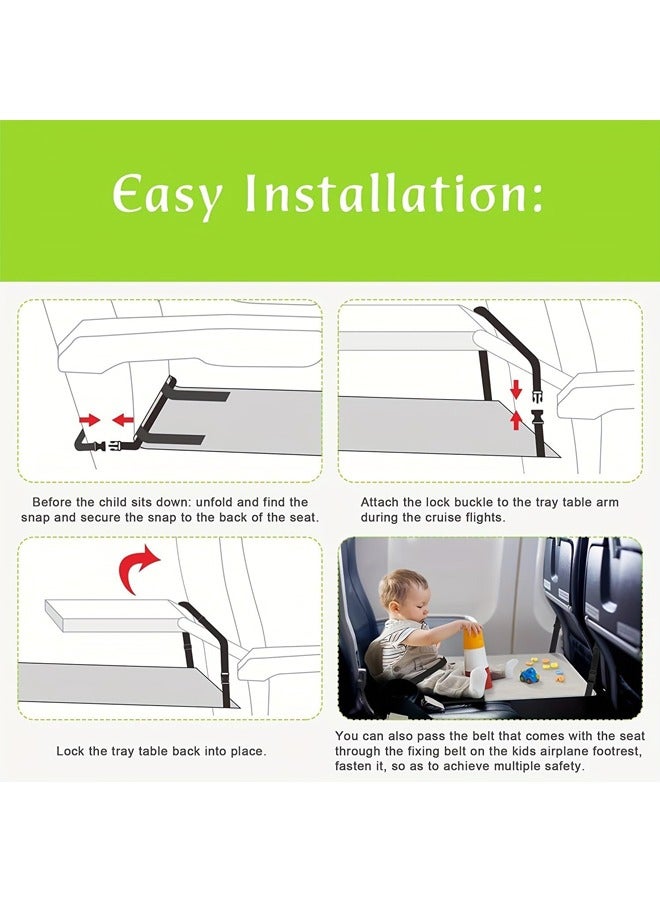 Hihonor Airplane Seat Extender for Kids, Portable Toddler Travel Bed, Baby Travel Essentials for Flying Sleeping, Travel Seat Cushion for Airplane (Black) - Image 3