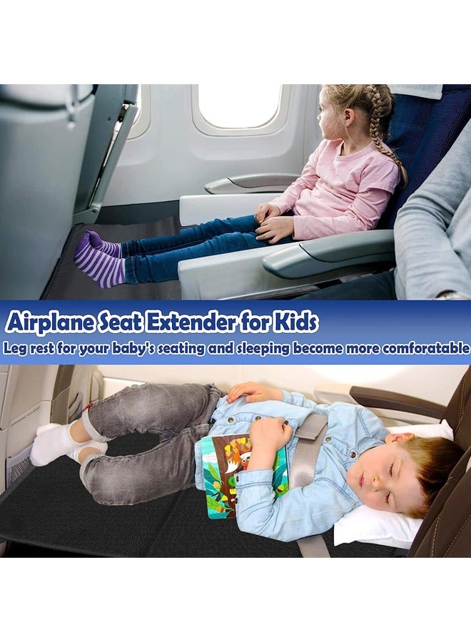 Hihonor Airplane Seat Extender for Kids, Portable Toddler Travel Bed, Baby Travel Essentials for Flying Sleeping, Travel Seat Cushion for Airplane (Black) - Image 4
