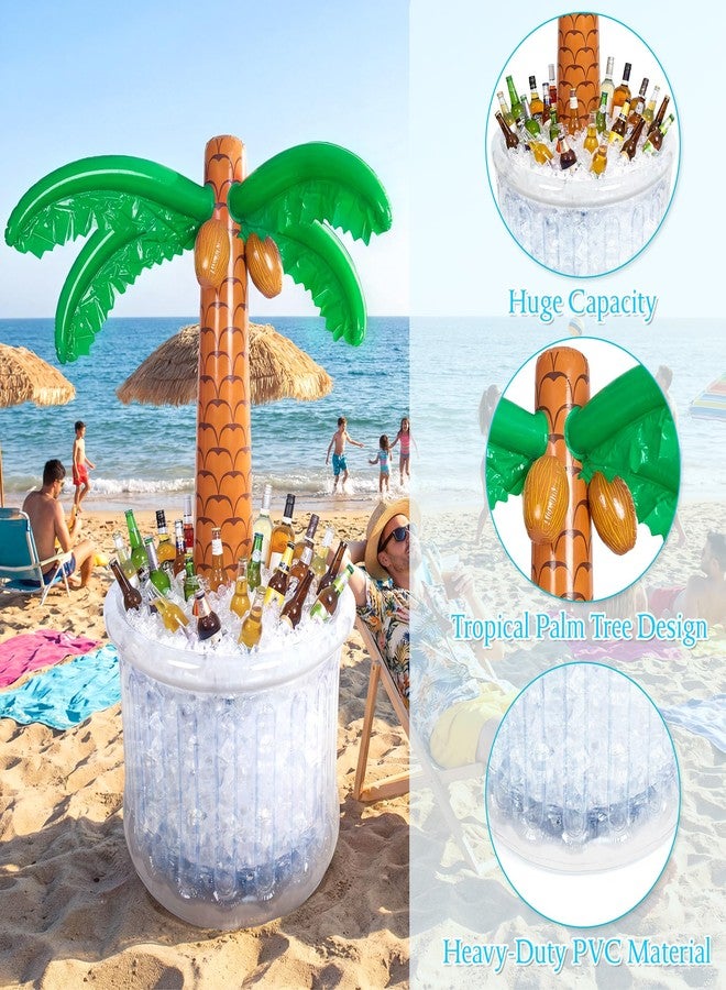 Parentswell 63'' Inflatable Palm Tree Cooler, Pool Party Decorations, Inflatable Cooler for Tropical Luau Pool Decorations, Jungle Hawaiian Birthday Party, Outdoor Summer Party Supplies - Image 3