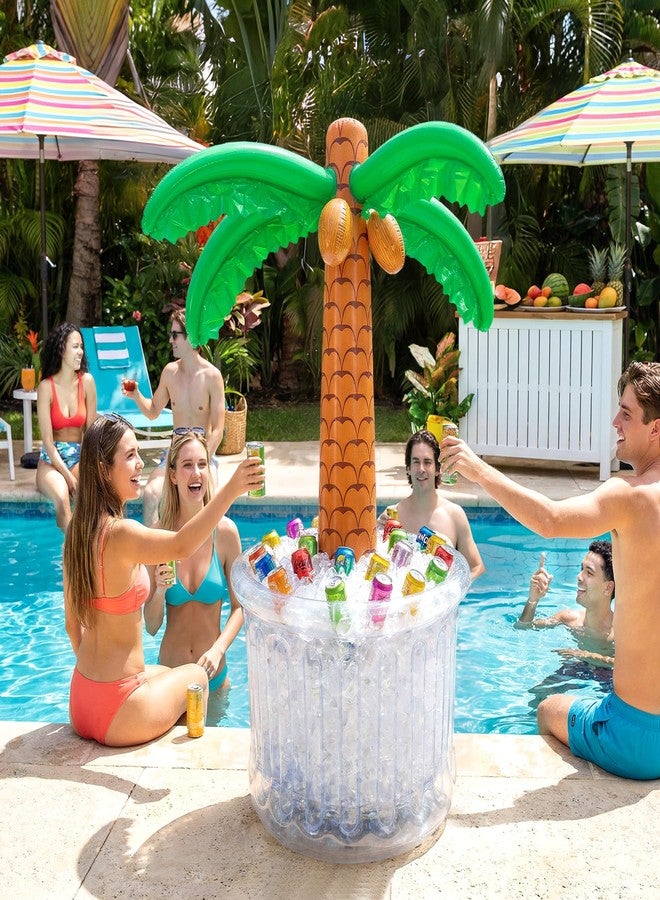 Parentswell 63'' Inflatable Palm Tree Cooler, Pool Party Decorations, Inflatable Cooler for Tropical Luau Pool Decorations, Jungle Hawaiian Birthday Party, Outdoor Summer Party Supplies - Image 5
