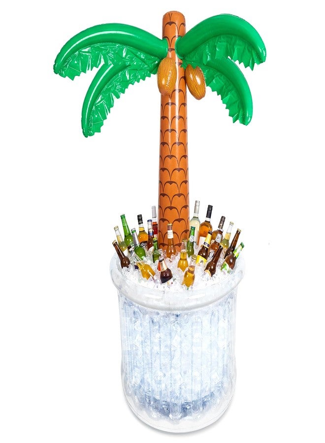 Parentswell 63'' Inflatable Palm Tree Cooler, Pool Party Decorations, Inflatable Cooler for Tropical Luau Pool Decorations, Jungle Hawaiian Birthday Party, Outdoor Summer Party Supplies - Image 1