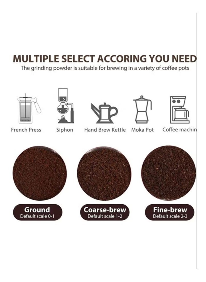 شيكسين مطحنة حبوب القهوة الكهربائية عالية الجودة، شفرة طحن من الفولاذ المقاوم للصدأ، 8 مستويات من الطحن الناعم والخشن يمكن تعديلها، جزيئات موحدة، يمكنها الطحن بشكل مستمر، مناسبة للقهوة العربية والأمريكية والقهوة المصنوعة يدويًا والإسبريسو وغيرها من أنواع القهوة المختلفة، يمكن لآلة واحدة حل جميع احتياجات القهوة، وتبدو جيدة في المنزل. - Image 5