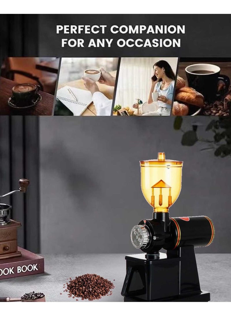 شيكسين مطحنة حبوب القهوة الكهربائية عالية الجودة، شفرة طحن من الفولاذ المقاوم للصدأ، 8 مستويات من الطحن الناعم والخشن يمكن تعديلها، جزيئات موحدة، يمكنها الطحن بشكل مستمر، مناسبة للقهوة العربية والأمريكية والقهوة المصنوعة يدويًا والإسبريسو وغيرها من أنواع القهوة المختلفة، يمكن لآلة واحدة حل جميع احتياجات القهوة، وتبدو جيدة في المنزل. - Image 2