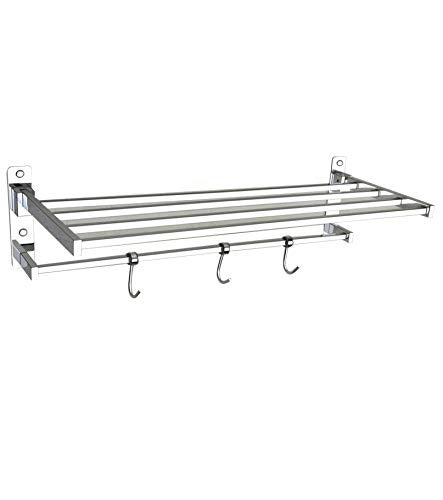 ZAP Delta Series Towel Rack/Stainless Steel Towel Holder 24 Inch with Hooks-Bathroom Accessories Set of one-Premium Chrome Finish - Image 1