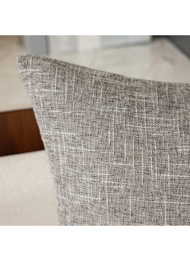 K KEVIN TEXTILE Kevin Textile Faux Linen Square Throw Pillow Covers Sham Cushion Case for Car/Couch Use  16 inch X 16 inch (2 Packs  Sesame Grey)  - Image 3