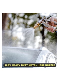 esowemsn Heavy Duty Metal Hose Nozzle, High Pressure Water Spray Gun with Full Brass Nozzle, 4 Patterns, Rear Trigger Design, for Garden Hose, Car Wash, Watering Plants, Dog Showering.  - Image 2