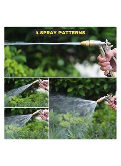 esowemsn Heavy Duty Metal Hose Nozzle, High Pressure Water Spray Gun with Full Brass Nozzle, 4 Patterns, Rear Trigger Design, for Garden Hose, Car Wash, Watering Plants, Dog Showering.  - Image 3