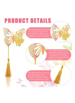 KASTWAVE Metal Bookmarks for Women, 4Pcs erfly Flower Bookmark with Tassel, Chinese Style Hollow Ancient Style Teacher's Day Bookmark, Exquisite Brass Creative Gift for Women Book Lovers Teacher  - Image 5