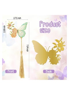 KASTWAVE Metal Bookmarks for Women, 4Pcs erfly Flower Bookmark with Tassel, Chinese Style Hollow Ancient Style Teacher's Day Bookmark, Exquisite Brass Creative Gift for Women Book Lovers Teacher  - Image 3