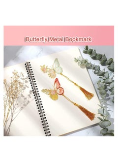 KASTWAVE Metal Bookmarks for Women, 4Pcs erfly Flower Bookmark with Tassel, Chinese Style Hollow Ancient Style Teacher's Day Bookmark, Exquisite Brass Creative Gift for Women Book Lovers Teacher  - Image 2