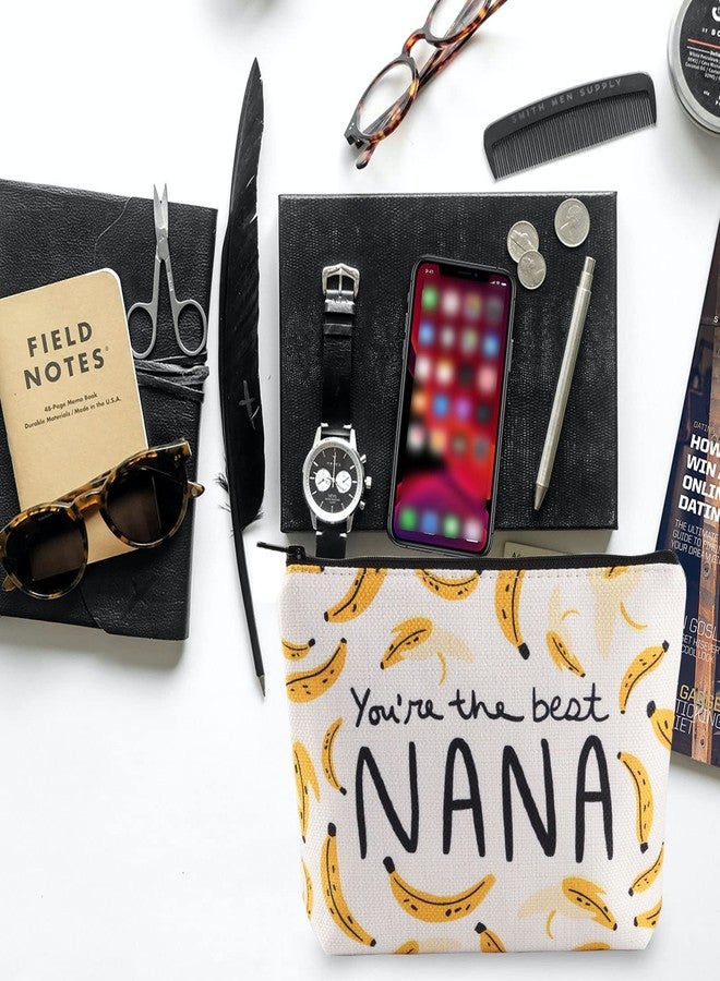 BLUPARK Nana Gift Nana Makeup Bag Grandma Gift Nana Zipper Pouch Funny Nana Makeup Bag Bananas Theme Gift Grandma Cosmetic Bag (Nana Bag) - Image 5