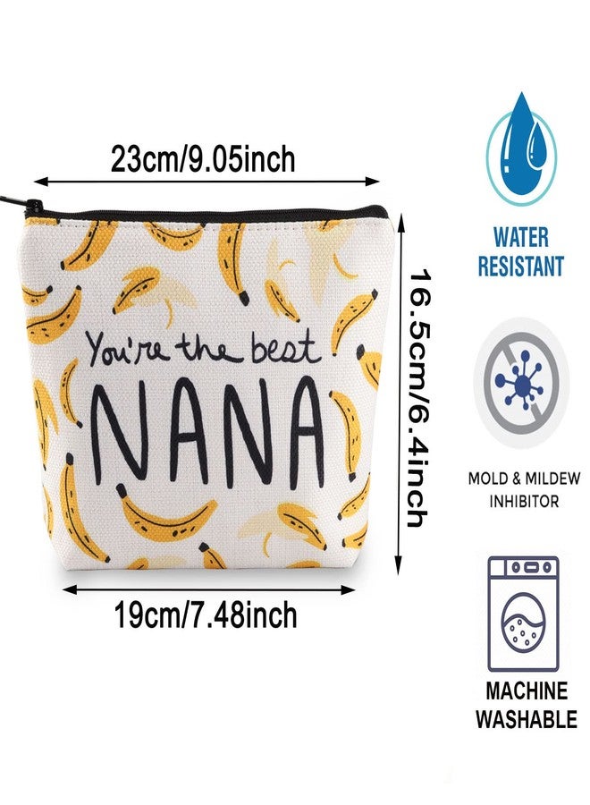 BLUPARK Nana Gift Nana Makeup Bag Grandma Gift Nana Zipper Pouch Funny Nana Makeup Bag Bananas Theme Gift Grandma Cosmetic Bag (Nana Bag) - Image 2
