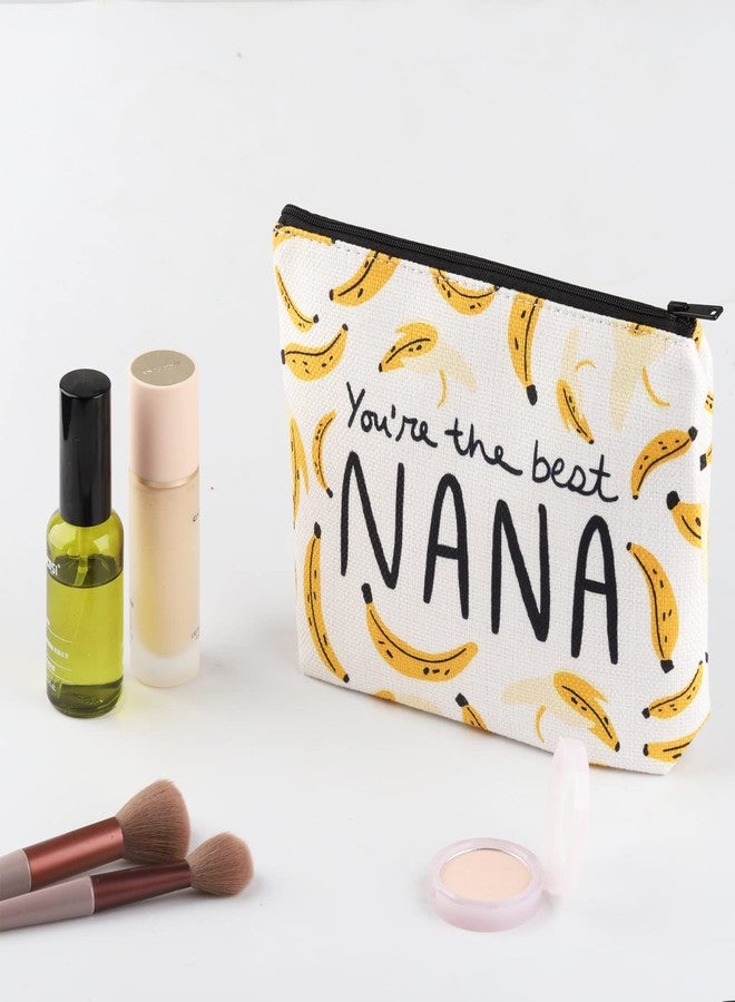 BLUPARK Nana Gift Nana Makeup Bag Grandma Gift Nana Zipper Pouch Funny Nana Makeup Bag Bananas Theme Gift Grandma Cosmetic Bag (Nana Bag) - Image 3