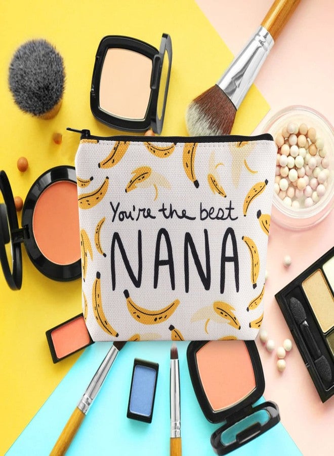 BLUPARK Nana Gift Nana Makeup Bag Grandma Gift Nana Zipper Pouch Funny Nana Makeup Bag Bananas Theme Gift Grandma Cosmetic Bag (Nana Bag) - Image 4