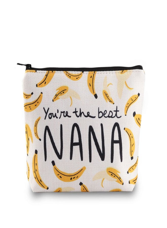BLUPARK Nana Gift Nana Makeup Bag Grandma Gift Nana Zipper Pouch Funny Nana Makeup Bag Bananas Theme Gift Grandma Cosmetic Bag (Nana Bag) - Image 1