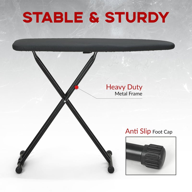 RAINHOL Ironing Board Full Size 54x14, RAINHOL Heavy Duty Iron Board with Thick Padded Cover, Height Adjustable Ironing Boards with Smart Hanger, Heat-Resistant Silicone Pad Iron Rest - Image 4