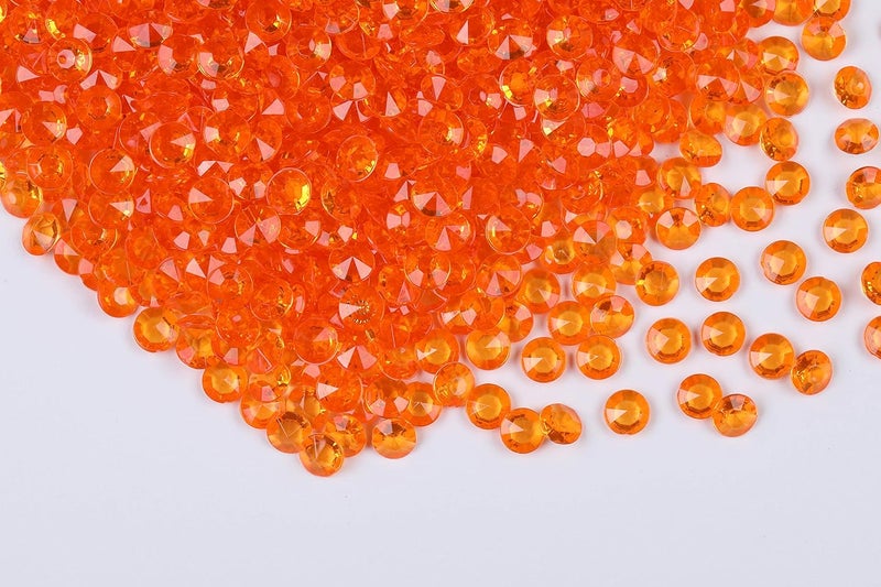 Gintoaria 1000 قطعة/ العبوة كريستالات أكريليك ماسية متناثرة لطاولات الزفاف، أحجار أكريليك متناثرة، أحجار كريستال أكريليك، حشوات المزهرية، أحجار الراين لتزيين الزفاف، حفلة العروس، زينة حبات المزهرية (10 مم، برتقالي) - Image 1
