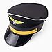Yewong Airline Pilot Captain Hat Pilot Costume Accessory with Aviator Sunglasses for Adults and Teens Captain Halloween Party Cosplay Supplies Black3 - Image 3