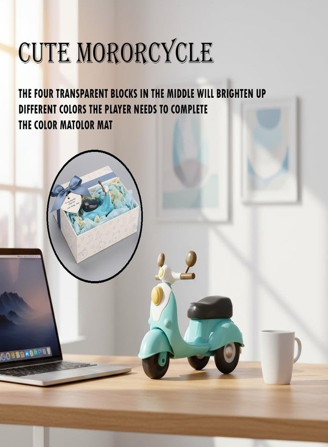 Spiaty Cute Little Scooter Toy, Blue, Kids Toy and Home Decoration, Miniature Motorcycle Figurine, Gift Ready - Image 5
