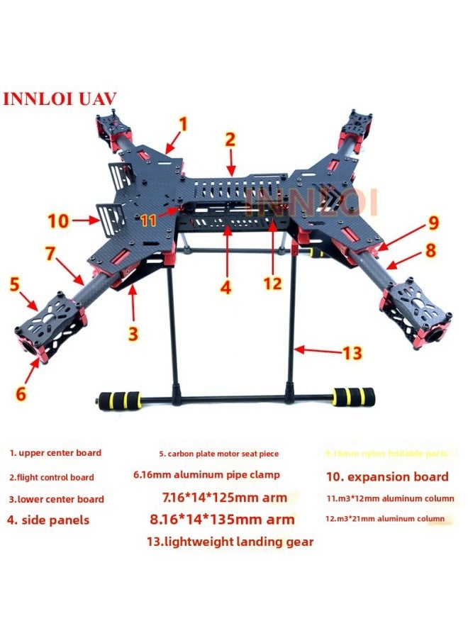 H4 450 Rack Carbon Fiber Drone Foldableing Frame Multi-Rotor Crossing Teaching Aerial Photography Aircraft Protective Cover 