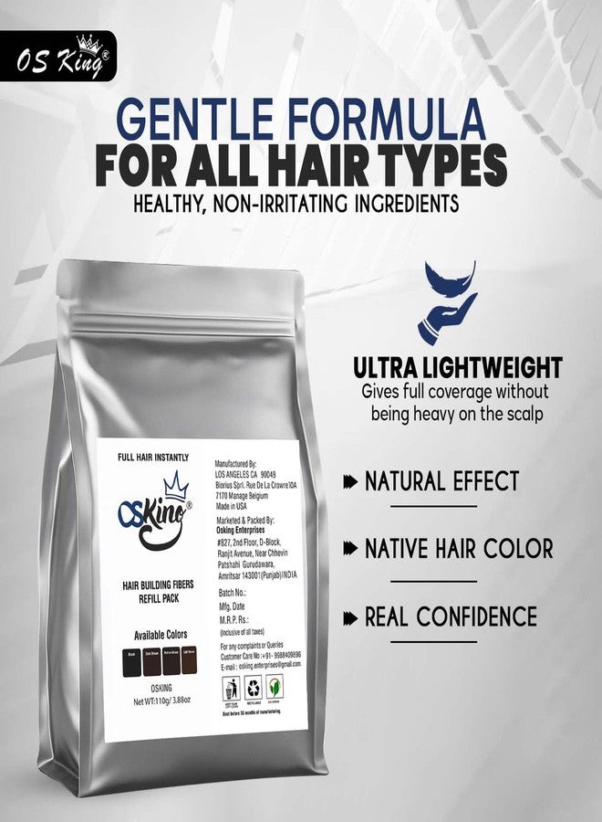 Osking Hair Fiber (Black - 110g) Hair loss Concealer (Hair Volumizer) (110 g) - Image 2
