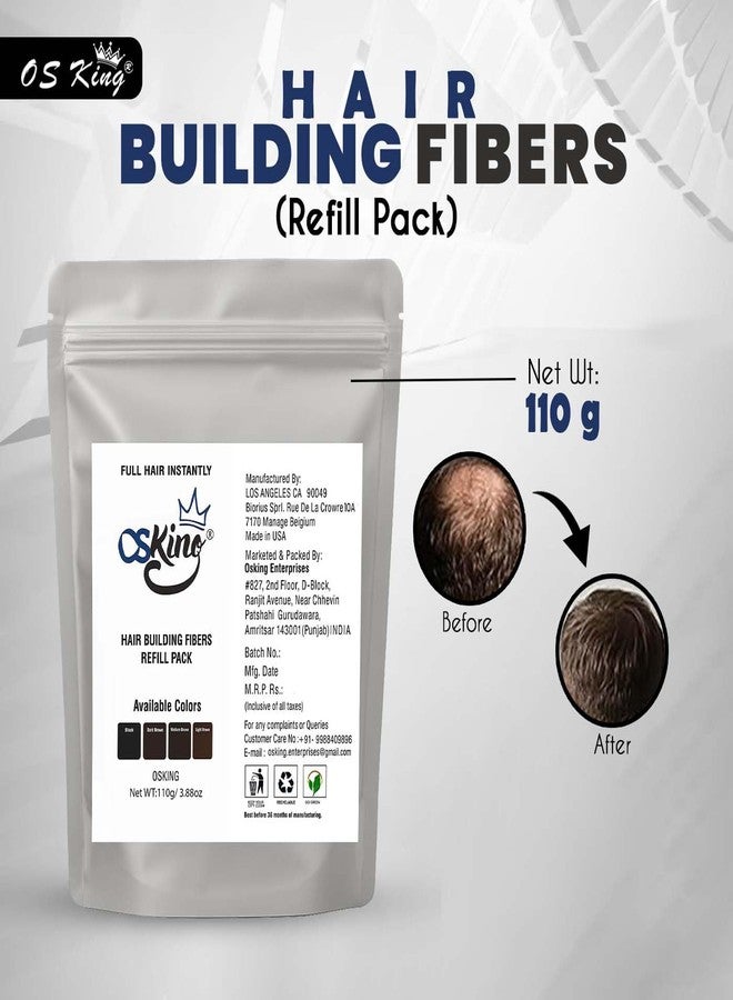 Osking Hair Fiber (Black - 110g) Hair loss Concealer (Hair Volumizer) (110 g) - Image 5