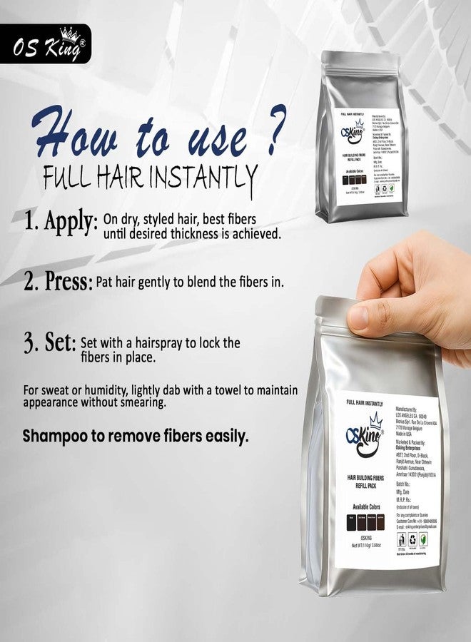 Osking Hair Fiber (Black - 110g) Hair loss Concealer (Hair Volumizer) (110 g) - Image 4