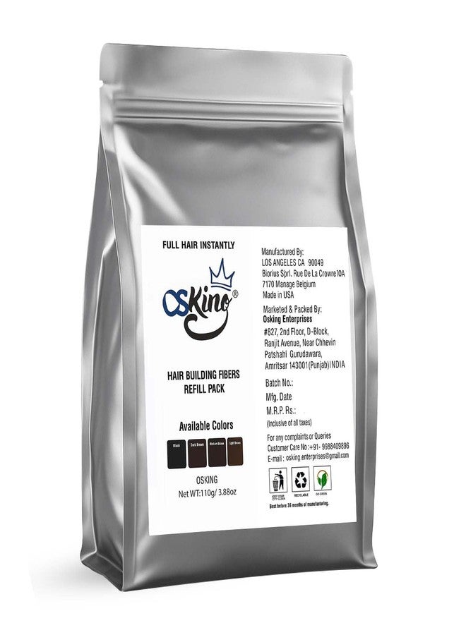 Osking Hair Fiber (Black - 110g) Hair loss Concealer (Hair Volumizer) (110 g) - Image 1