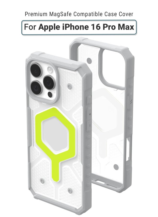 huanmate - Apple iPhone 16 Pro Max MagSafe Case Grey/Green- High Quality Strong Magnet, Wireless Charging Compatible, Shockproof Protection, Ultra Slim Anti-Scratch Magnetic Cover for Apple iPhone 16 Pro Max - Image 1