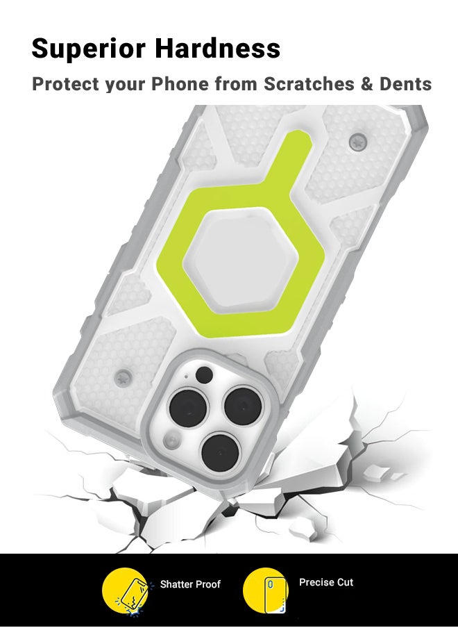 huanmate - Apple iPhone 16 Pro Max MagSafe Case Grey/Green- High Quality Strong Magnet, Wireless Charging Compatible, Shockproof Protection, Ultra Slim Anti-Scratch Magnetic Cover for Apple iPhone 16 Pro Max - Image 1