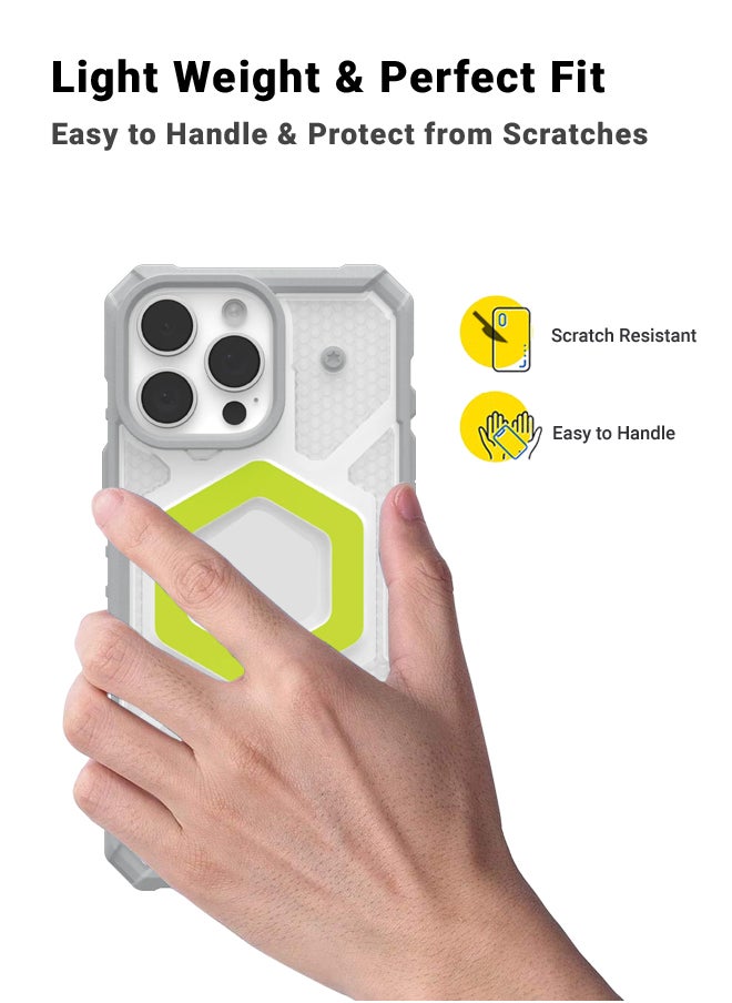 huanmate - Apple iPhone 16 Pro Max MagSafe Case Grey/Green- High Quality Strong Magnet, Wireless Charging Compatible, Shockproof Protection, Ultra Slim Anti-Scratch Magnetic Cover for Apple iPhone 16 Pro Max - Image 1