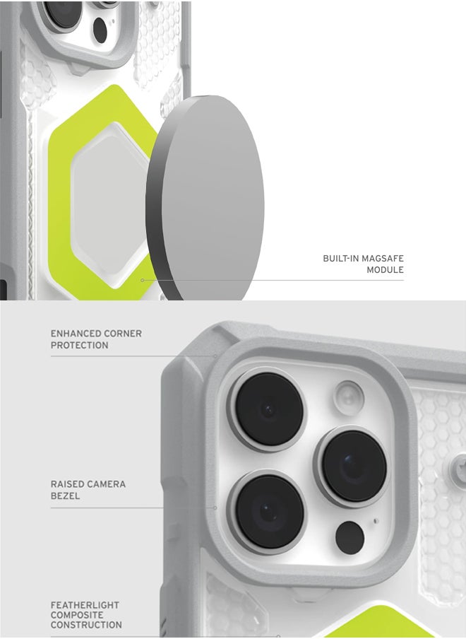 huanmate - Apple iPhone 16 Pro Max MagSafe Case Grey/Green- High Quality Strong Magnet, Wireless Charging Compatible, Shockproof Protection, Ultra Slim Anti-Scratch Magnetic Cover for Apple iPhone 16 Pro Max - Image 1