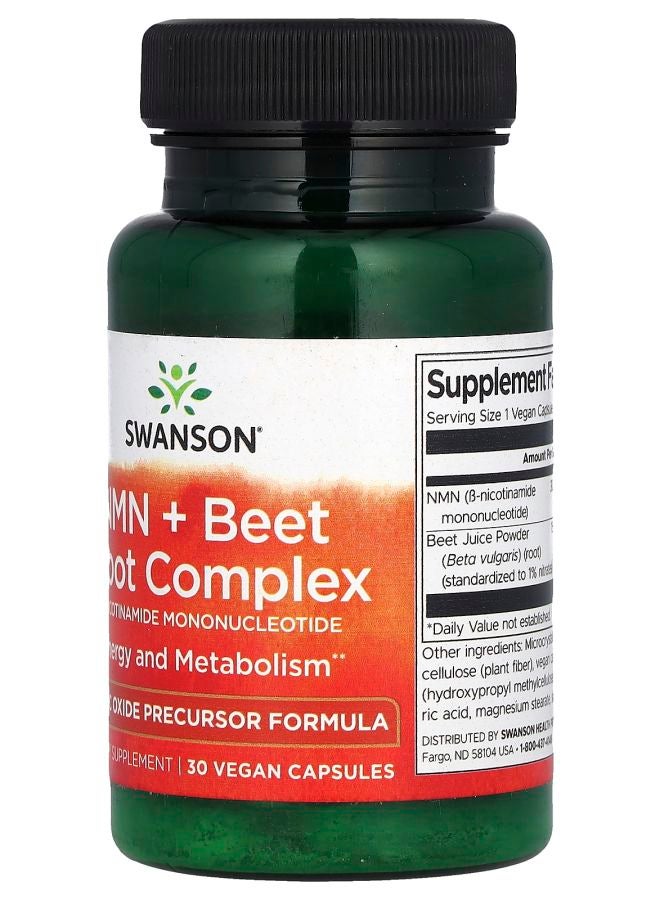 SWANSON NMN + Beet Root Complex 30 Vegan Capsules - Image 2