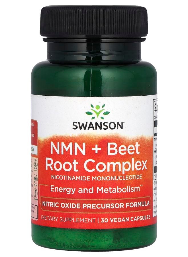 SWANSON NMN + Beet Root Complex 30 Vegan Capsules - Image 1